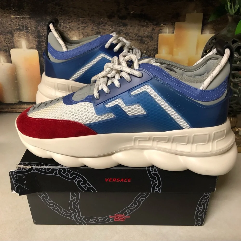 Versace Chain Reaction Runner Trainer Sneaker Low-Top Women Size 7 Platform - Picture 3 of 11